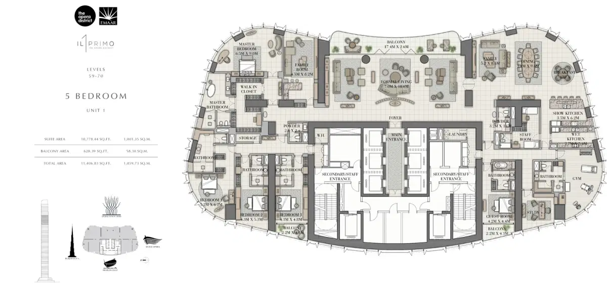 Emaar Il Primo 5 Bedroom Apartments Floor Plan