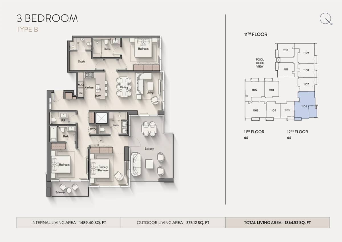 3 Bedroom Apartments