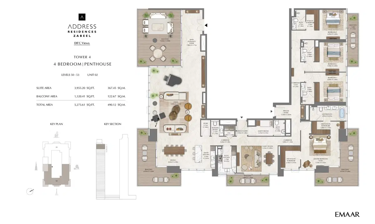 4 Bedroom Penthouses