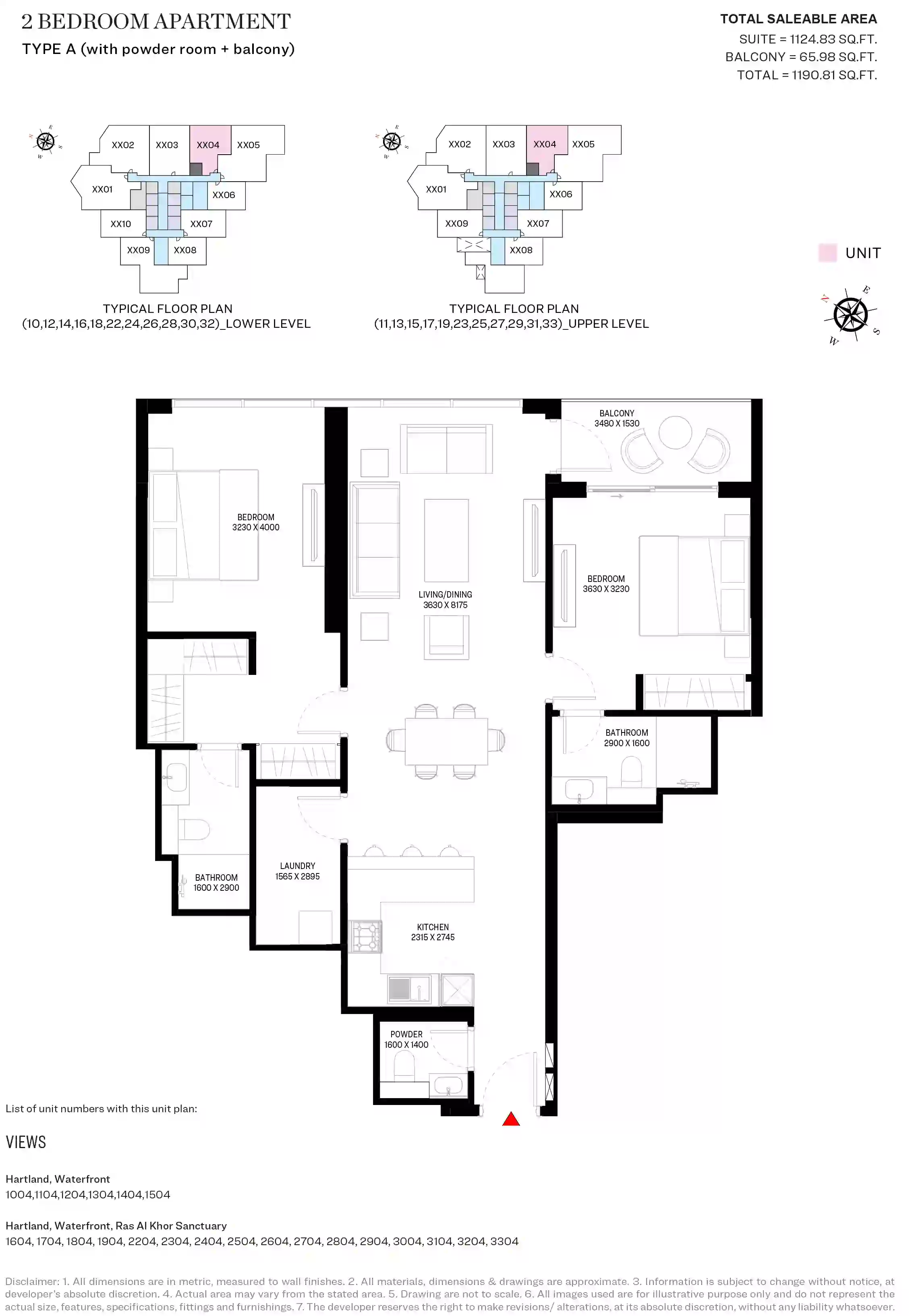 2 Bedroom Apartments
