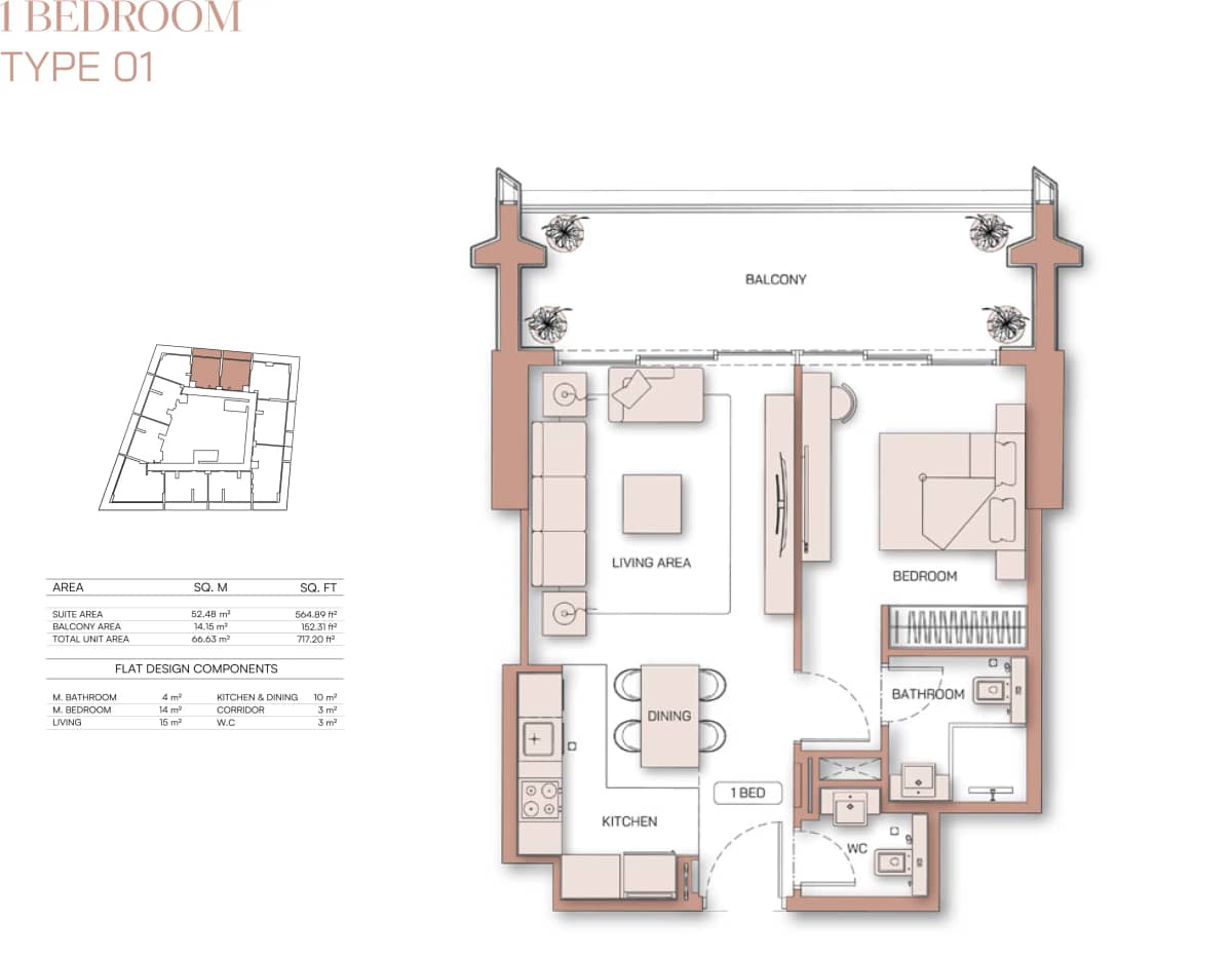 1 Bedroom Apartments