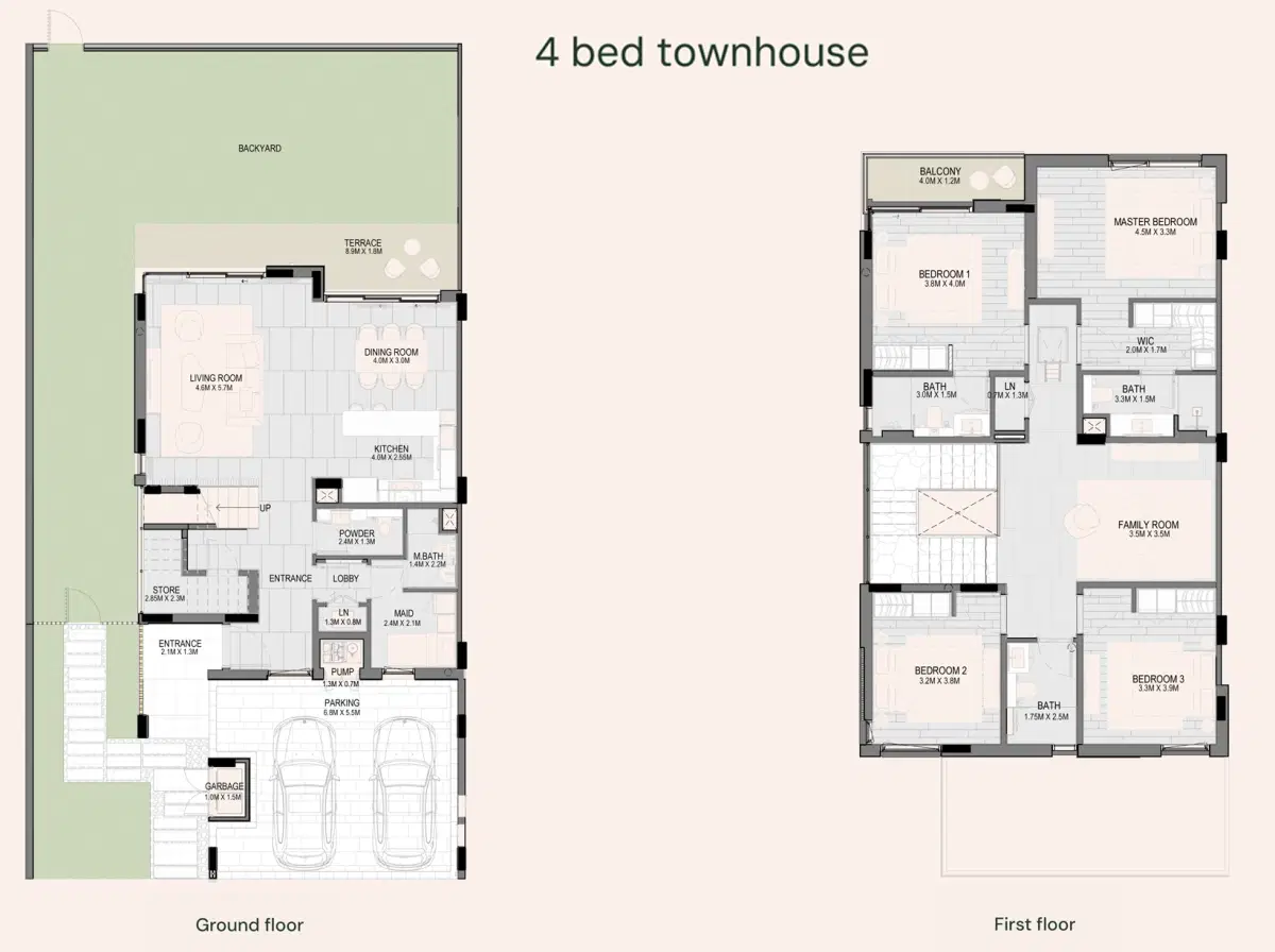 Aldar Haven 4 BR Townhouse Floor Plan