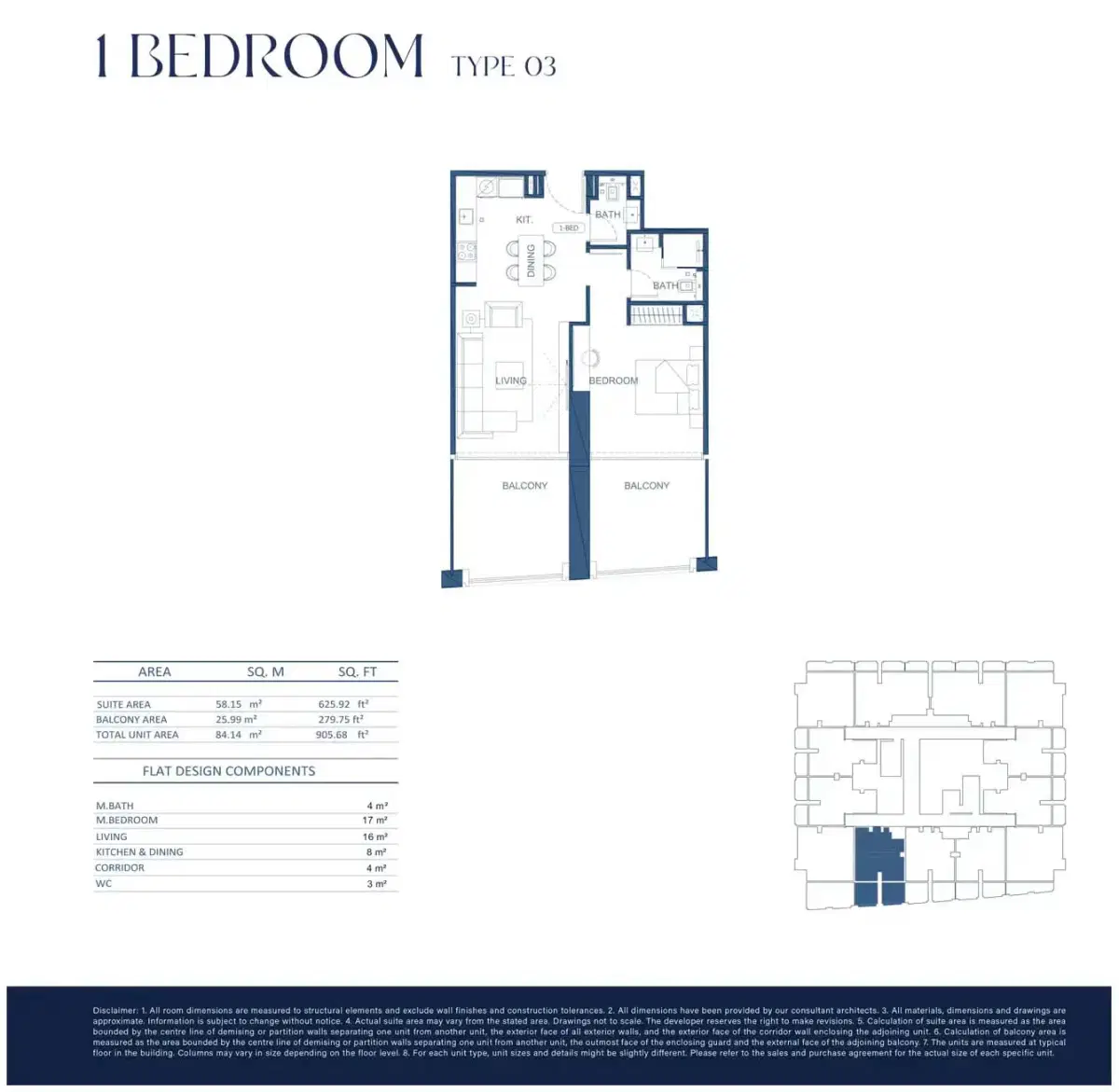 Binghatti Twilight Apartments at Al Jaddaf Dubai 1 BR Floor Plan 741 Sq. Ft.