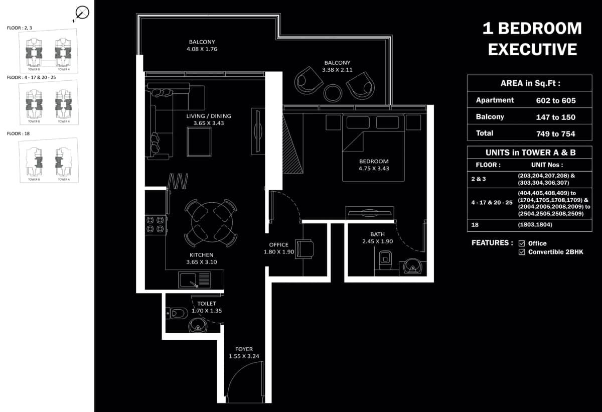 1 Bedroom Apartments