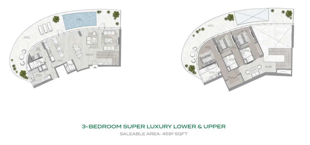 3 Bedroom Apartments