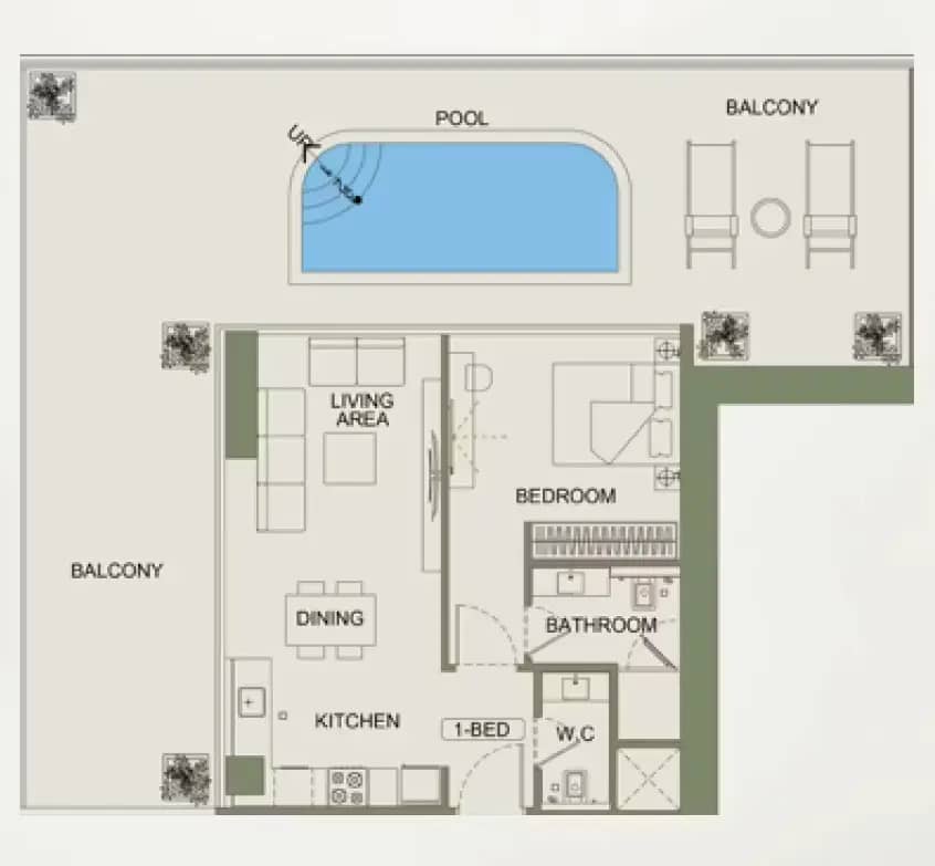 1 Bedroom Apartments