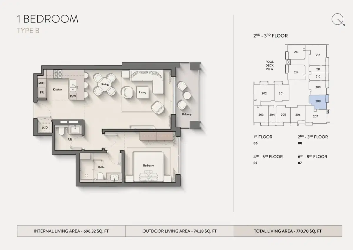 Ellington Hillmont Residences Jvc 1 BR Apartments Floor Plan