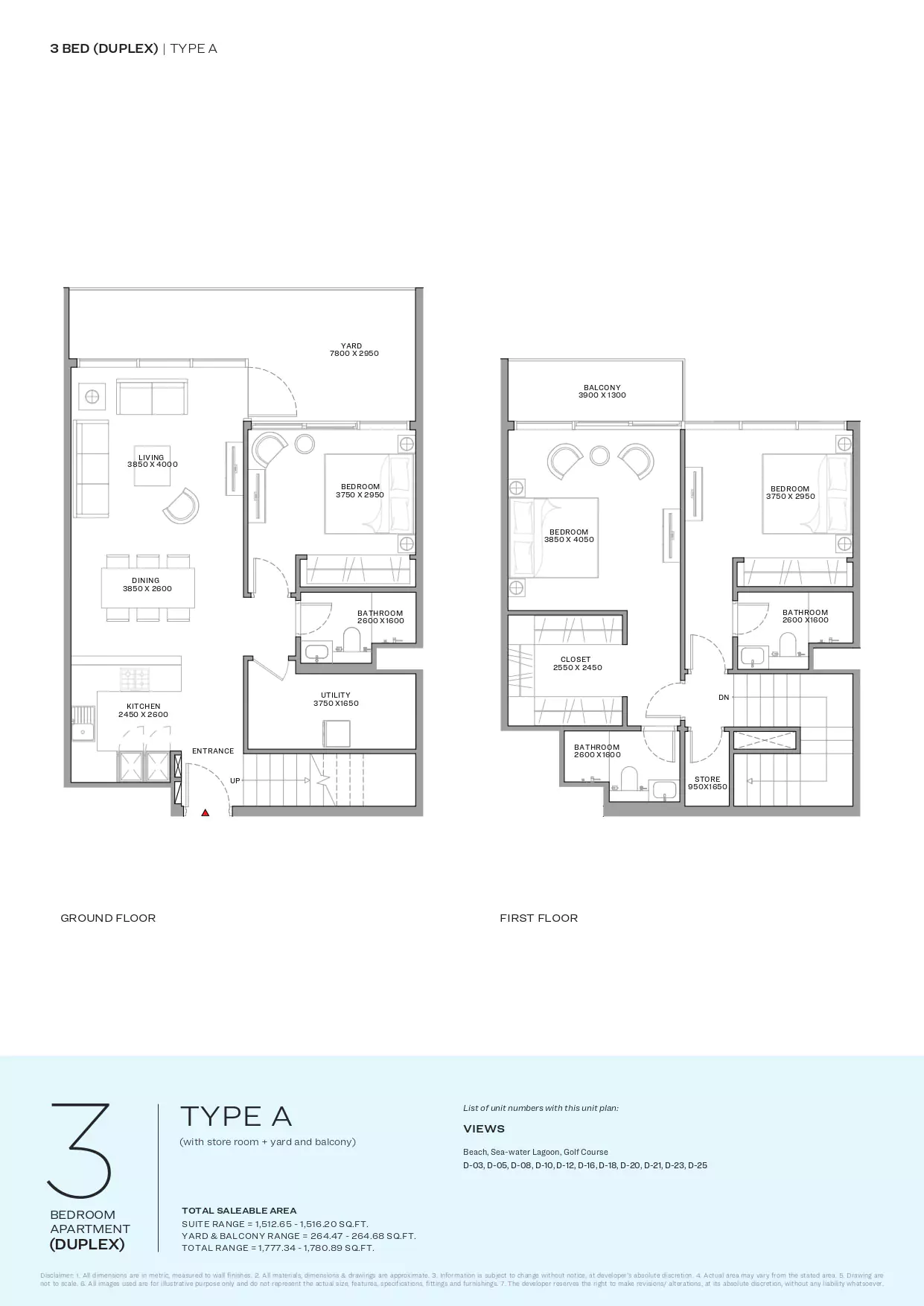 3 Bedroom Duplex Apartments