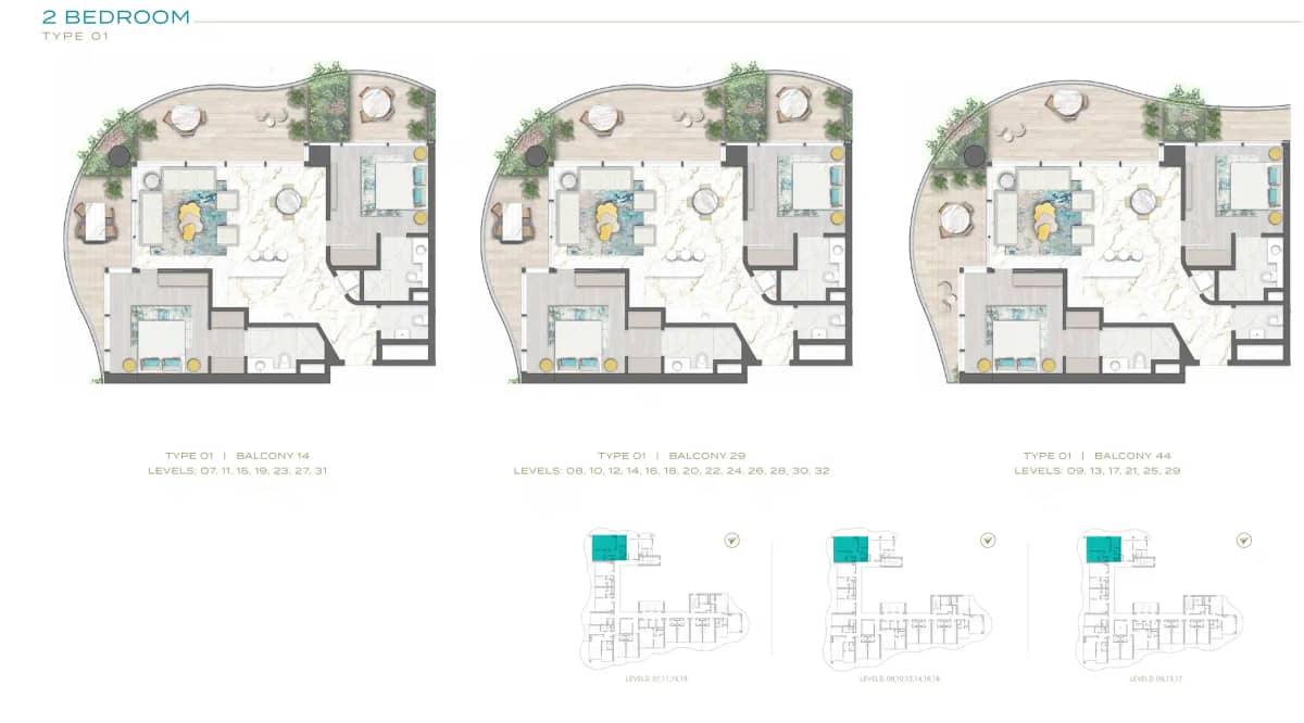 2 Bedroom Apartments