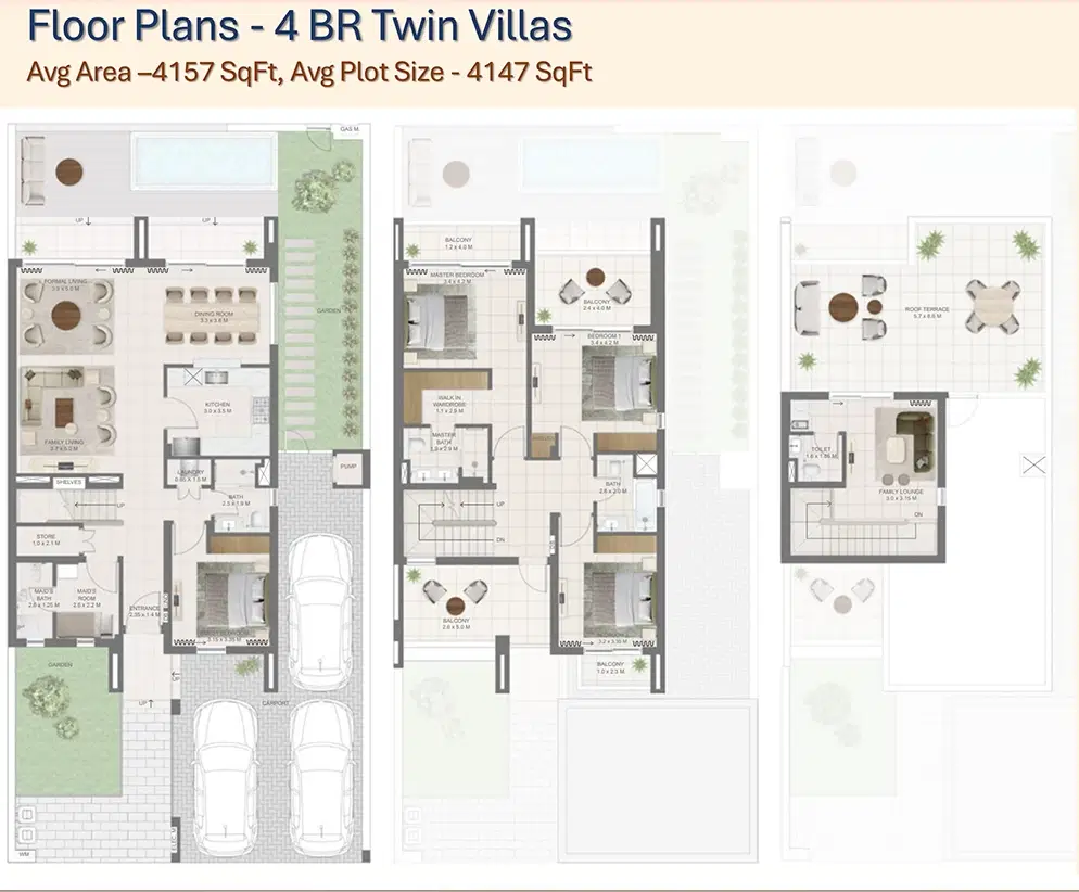 Emaar Alana At The Valley 4 BR Villas Floor Plan