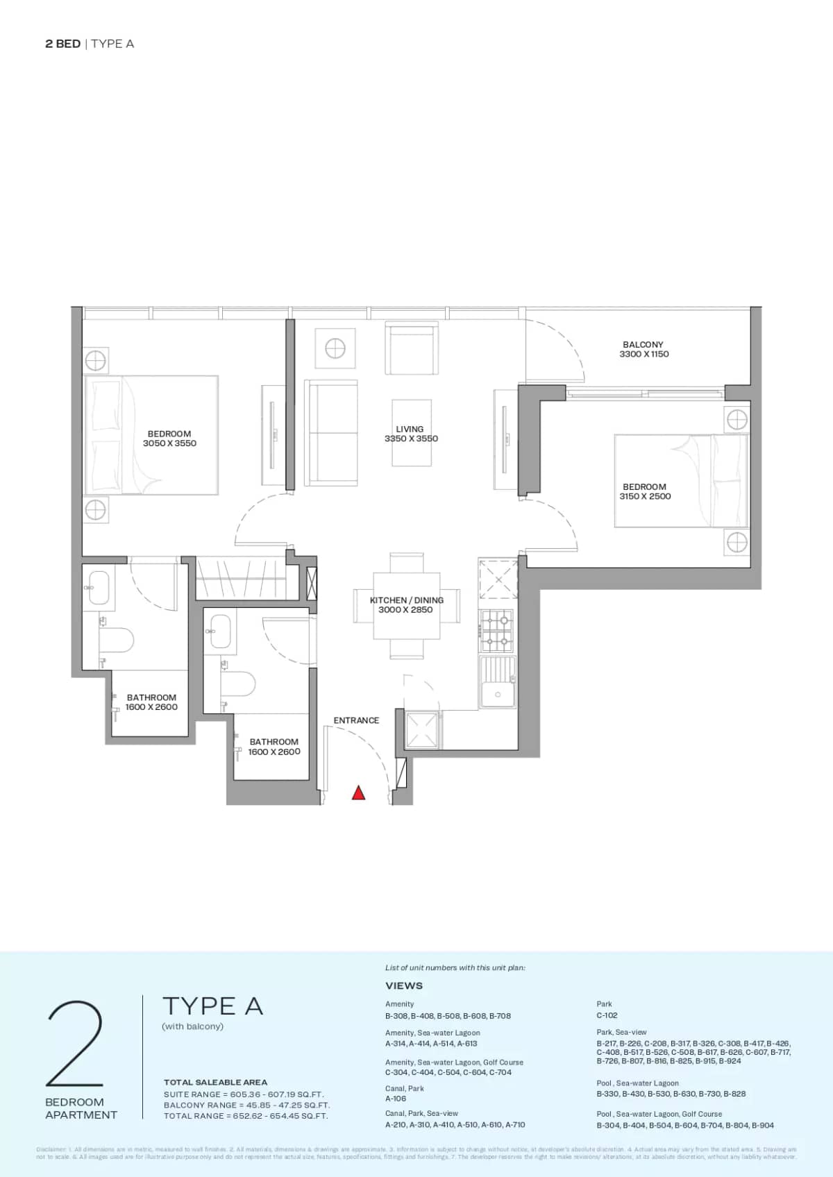 2 Bedroom Apartments