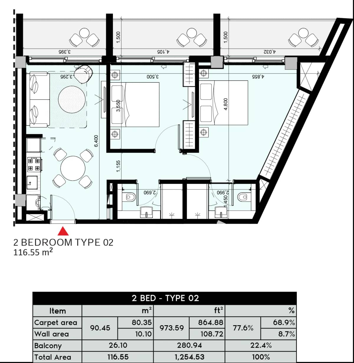 2 Bedroom Appartment Type-2