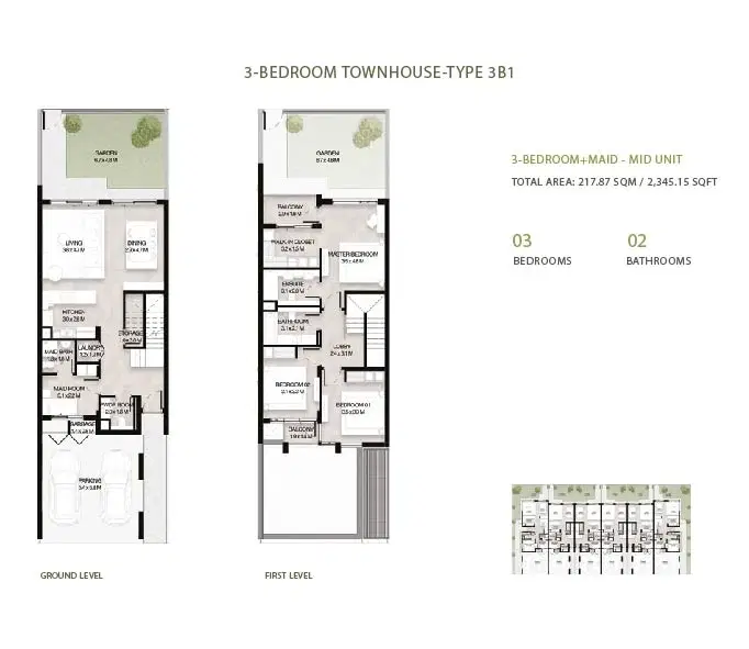 Mudon Al Ranim 5 3 Bedroom Townhouses Floor Plan