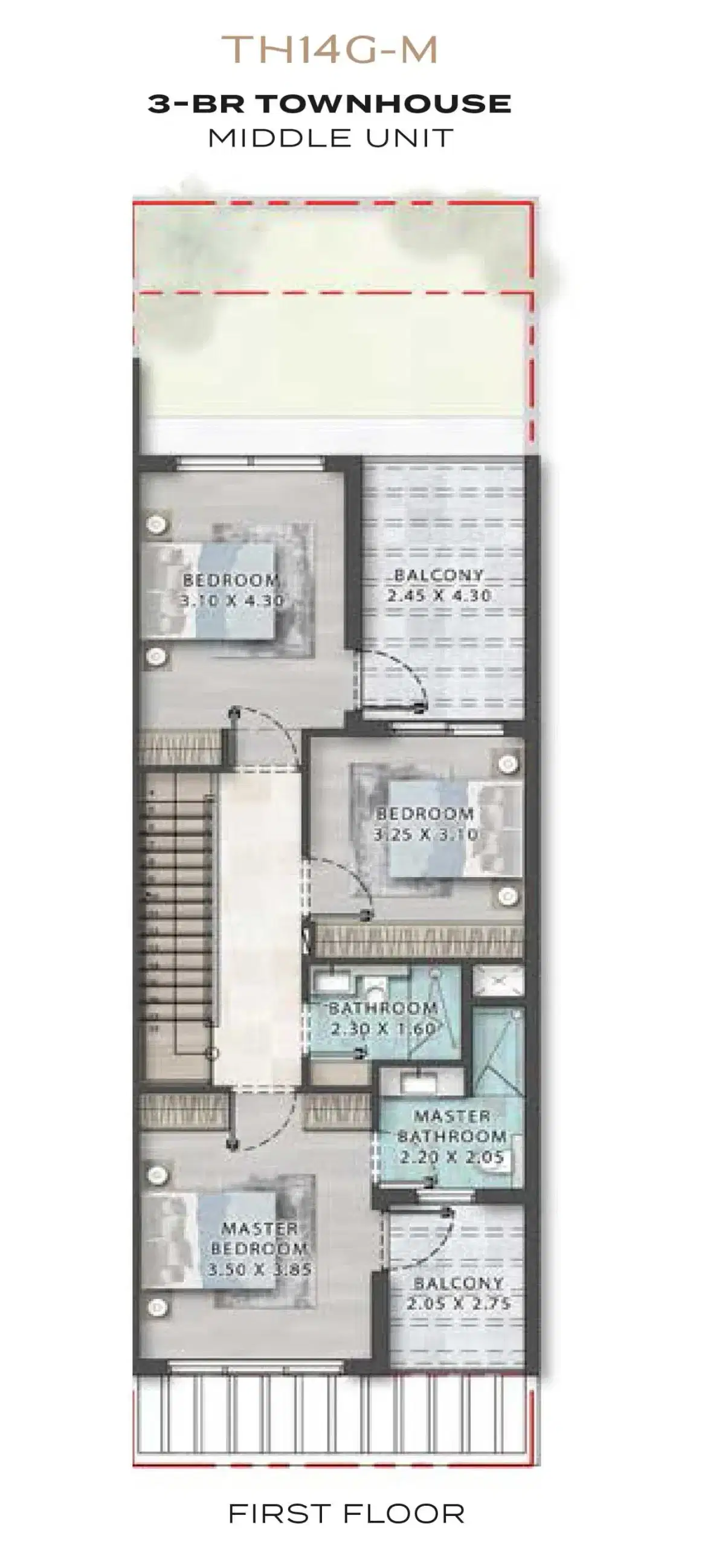 Damac Ivory at Damac Hills, Dubai 3 BR Floor Plan 1,974 Sq. Ft.