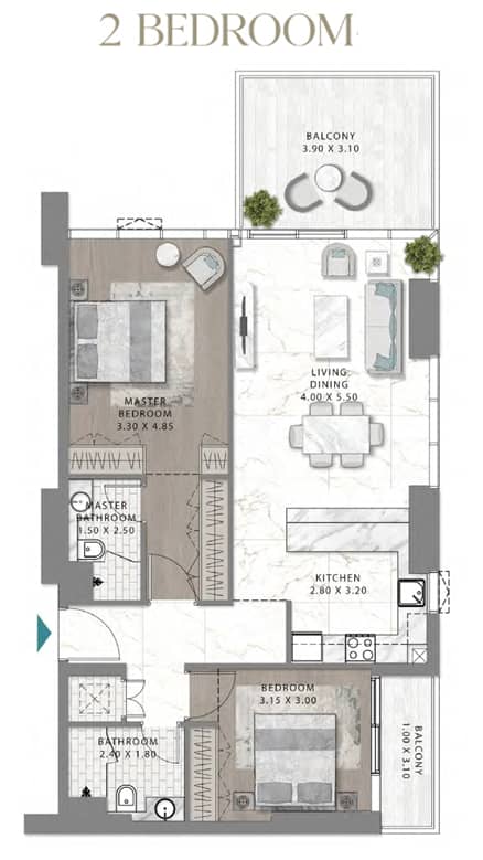 2 Bedroom Apartments