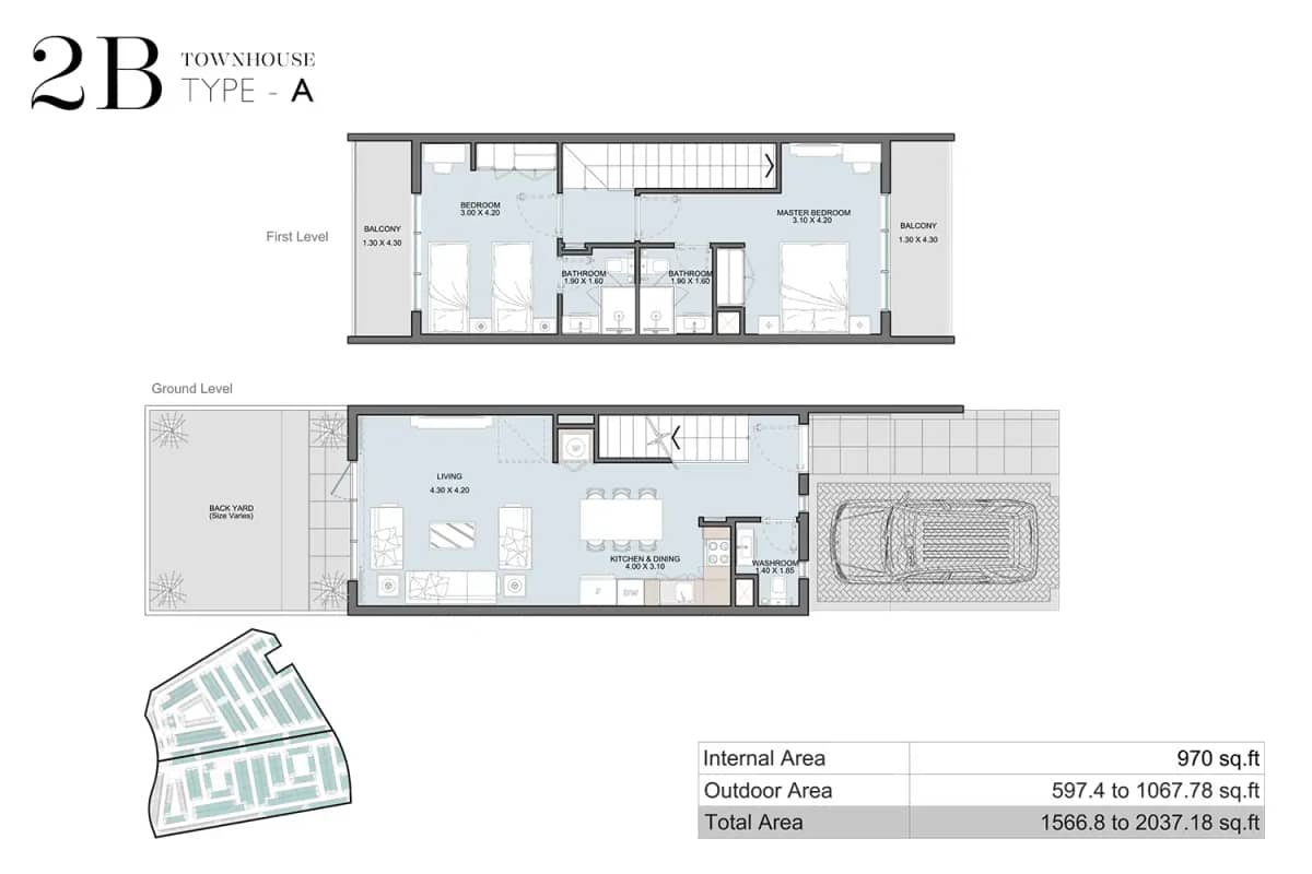 2 Bedroom Townhouses