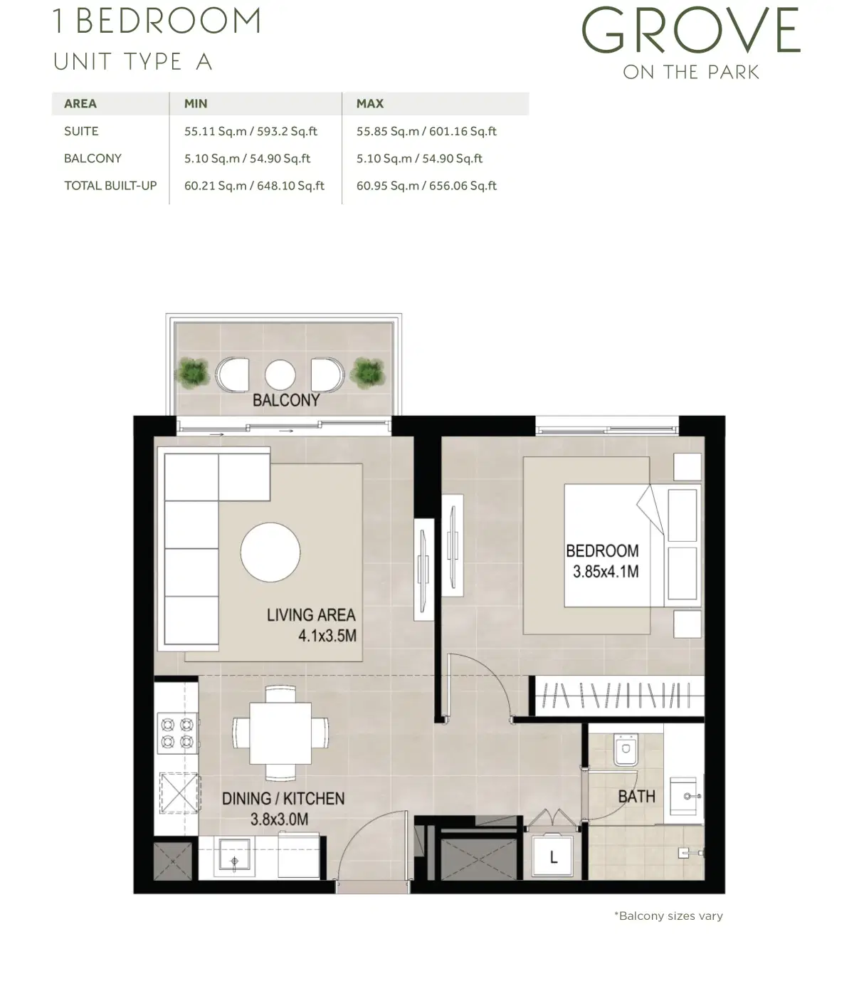 1 Bedroom Apartments