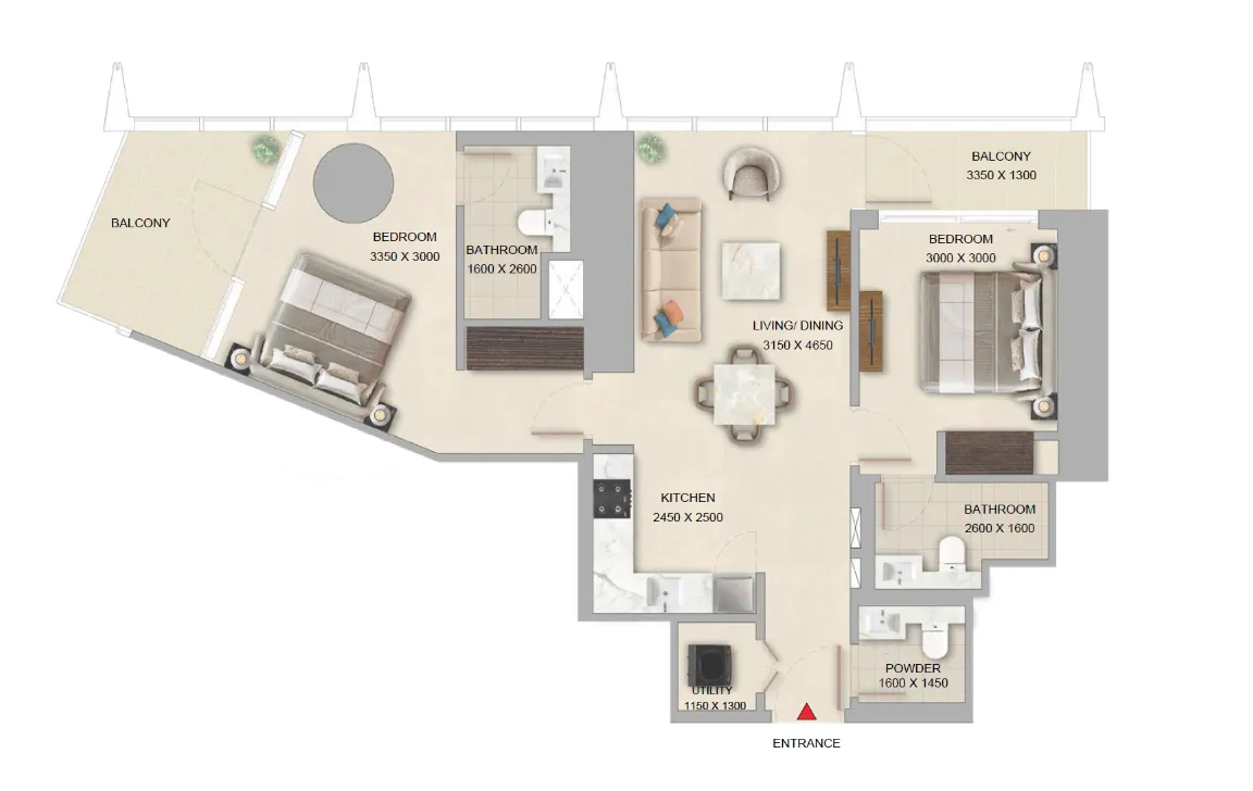 2 Bedroom Apartments