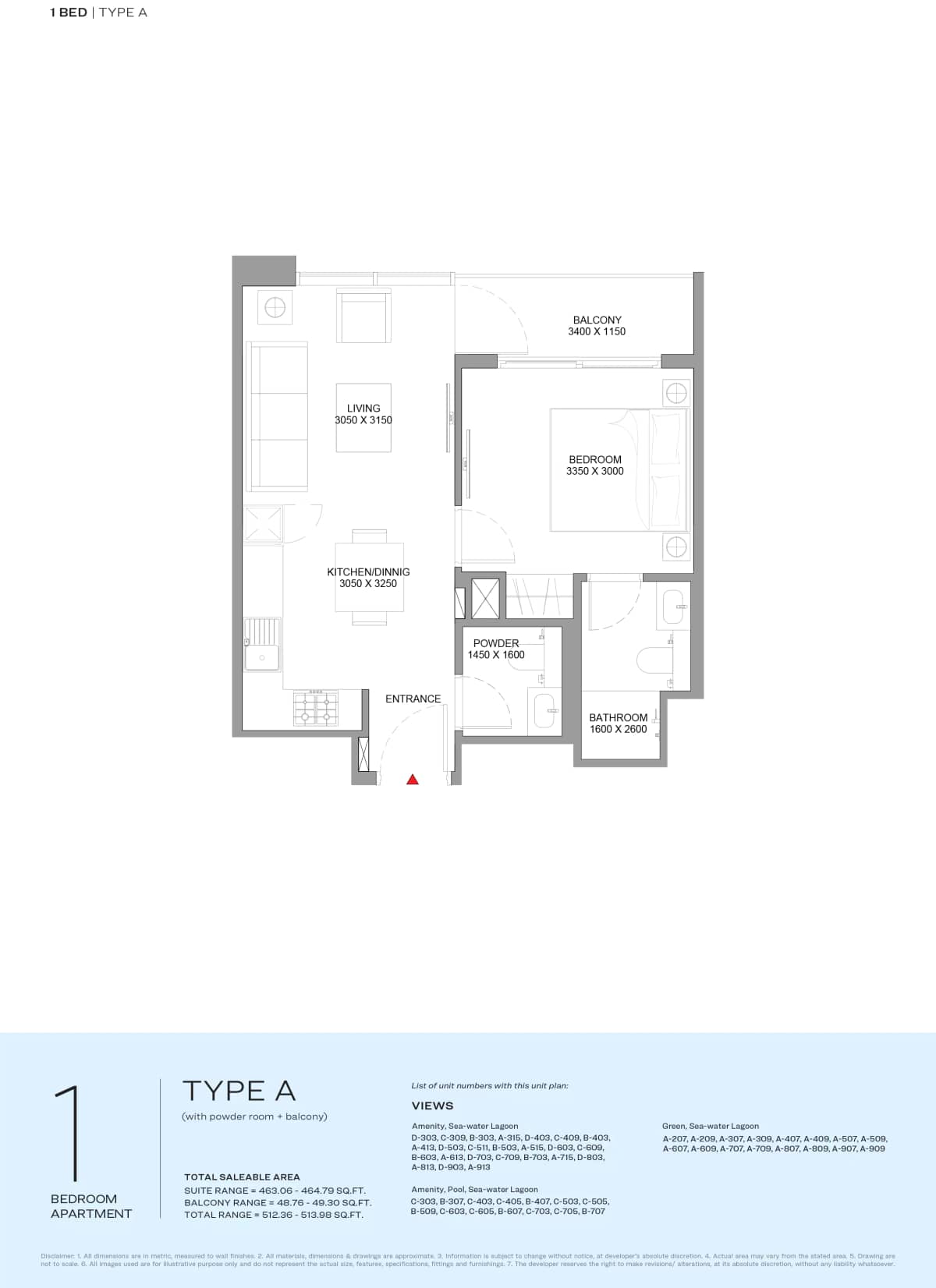1 Bedroom Appartment Type-2