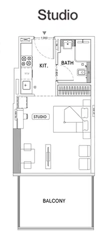 Binghatti Lavender Studio Floor Plan