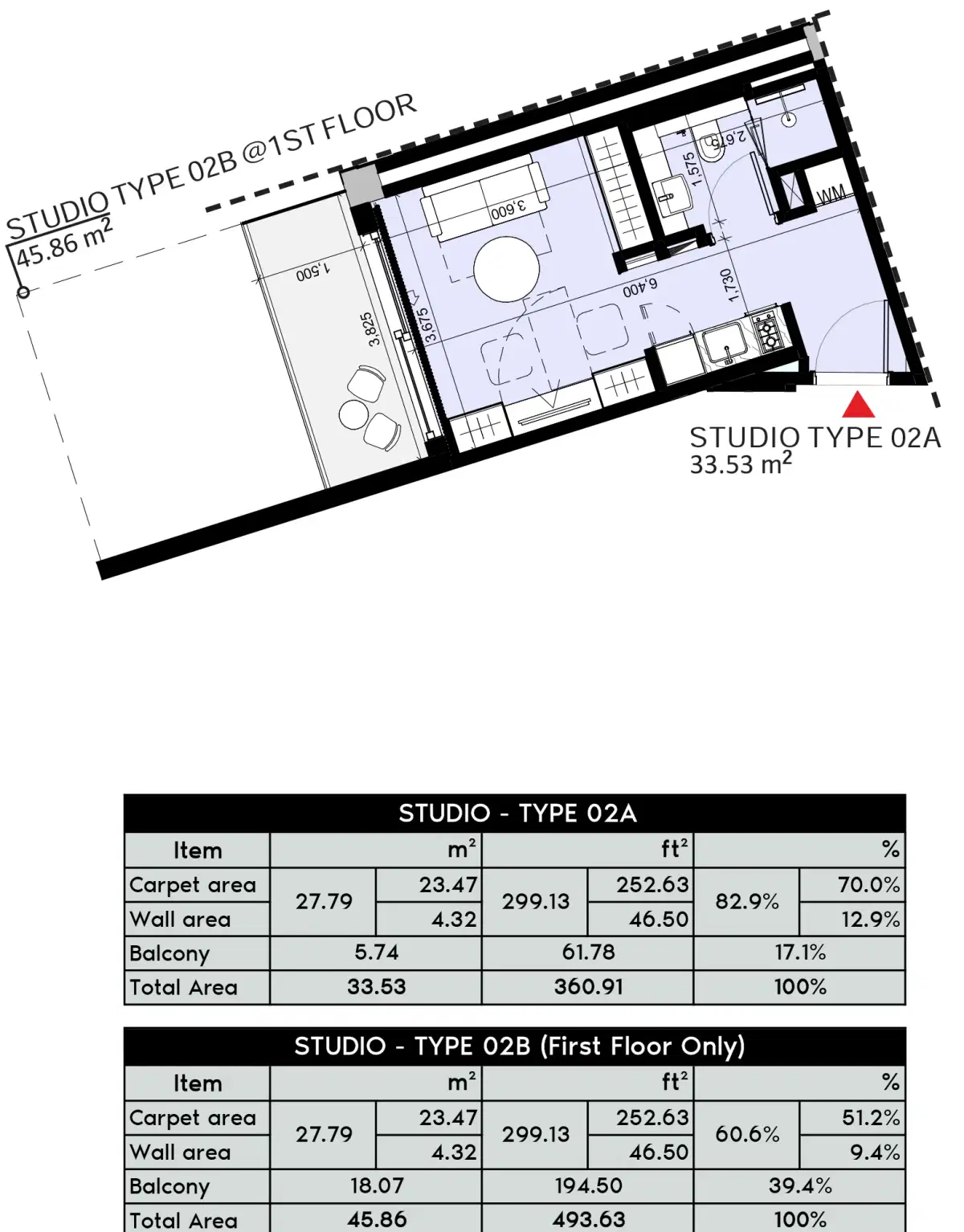 Azizi Arian at Jebel Ali Dubai Studio Floor Plan