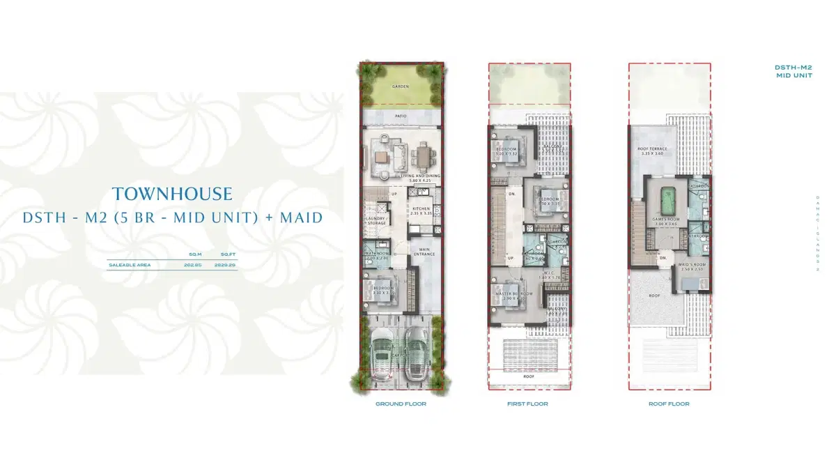 Damac Cuba at Damac Islands 2 | Luxury Townhouses & Villas 5 BR Townhouses Floor Plan