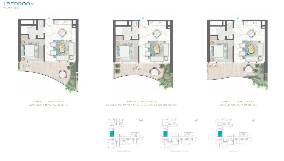 1 Bedroom Apartments