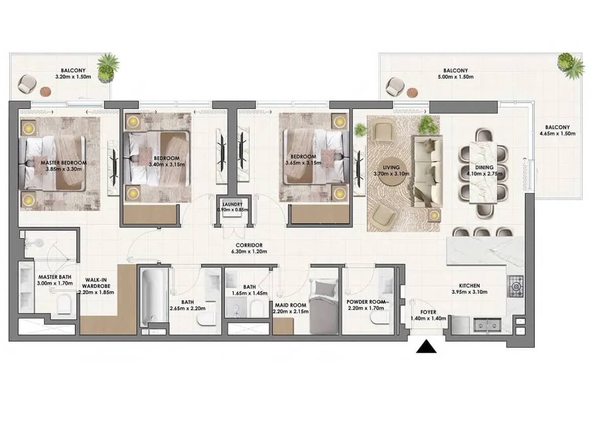 3 Bedroom Apartments