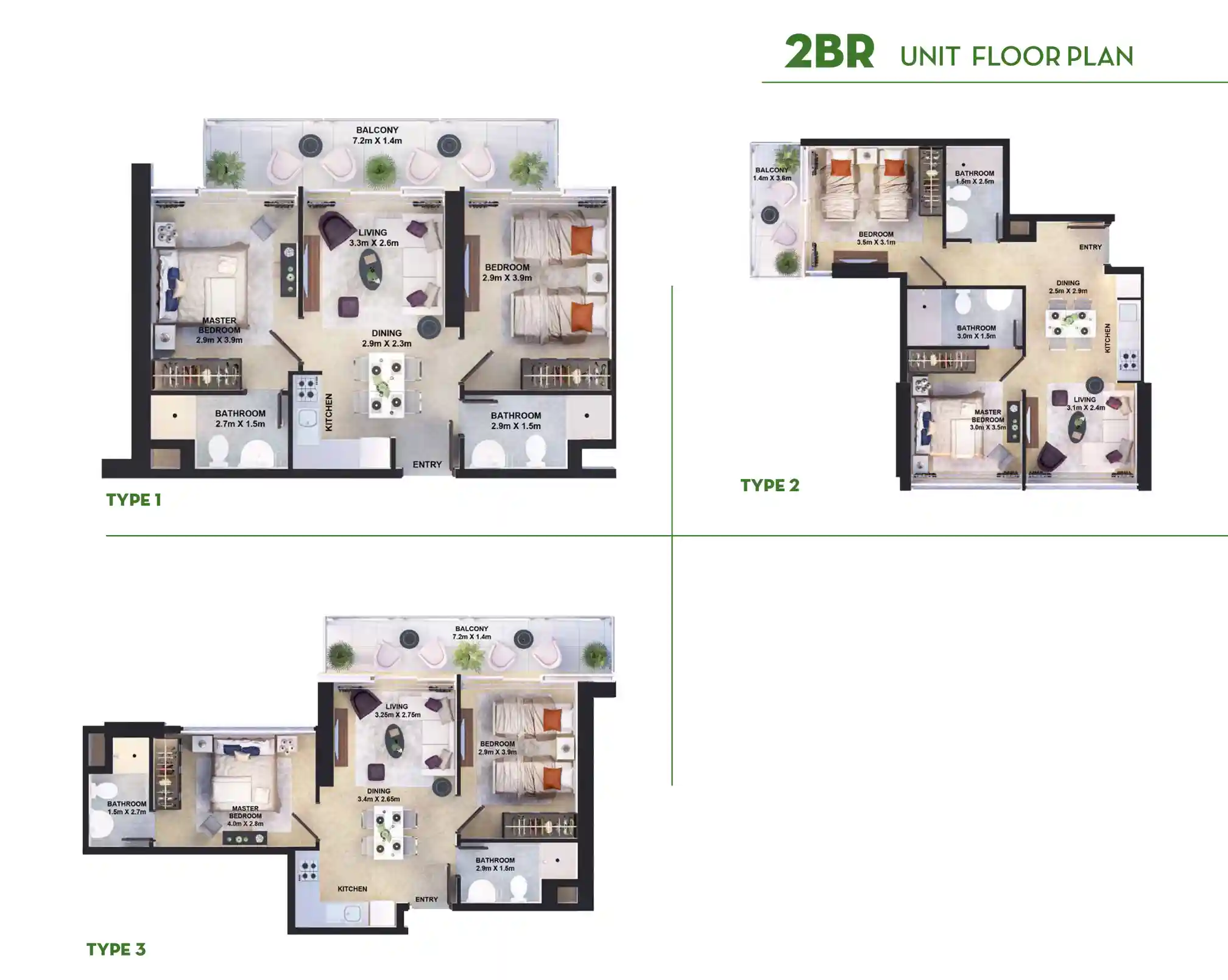 2 Bedroom Apartments