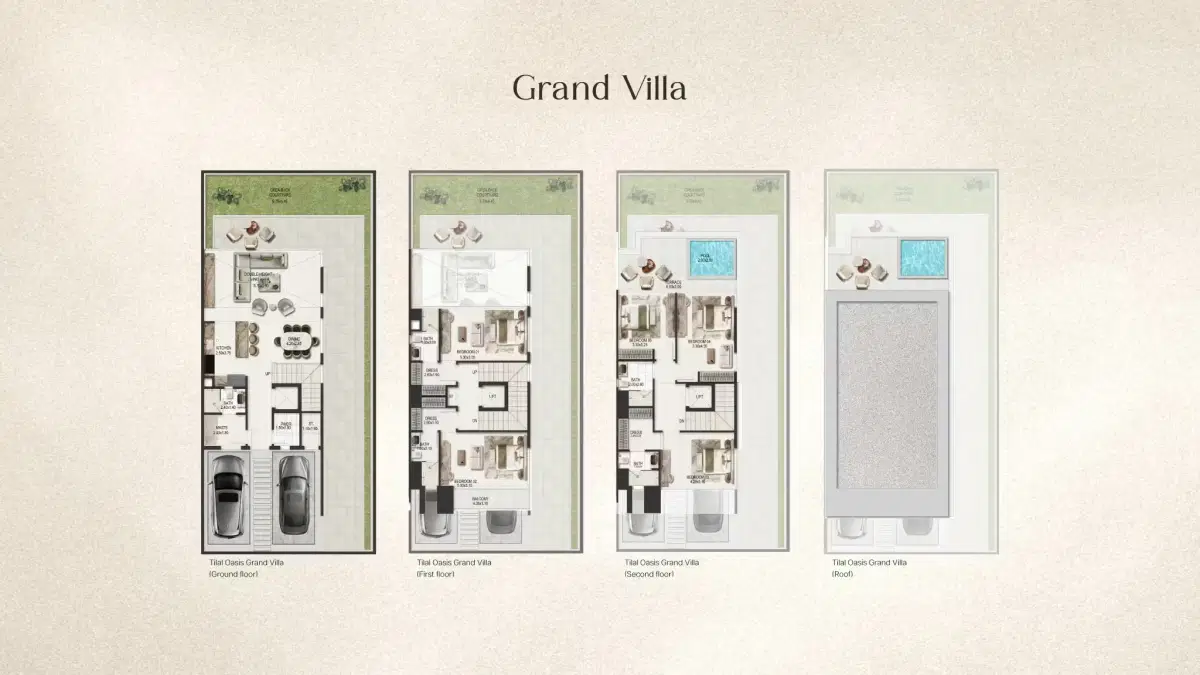 Binghatti Tilal Townhouses Villas & Mansion at Dubailand 7 BR Villa Floor Plan