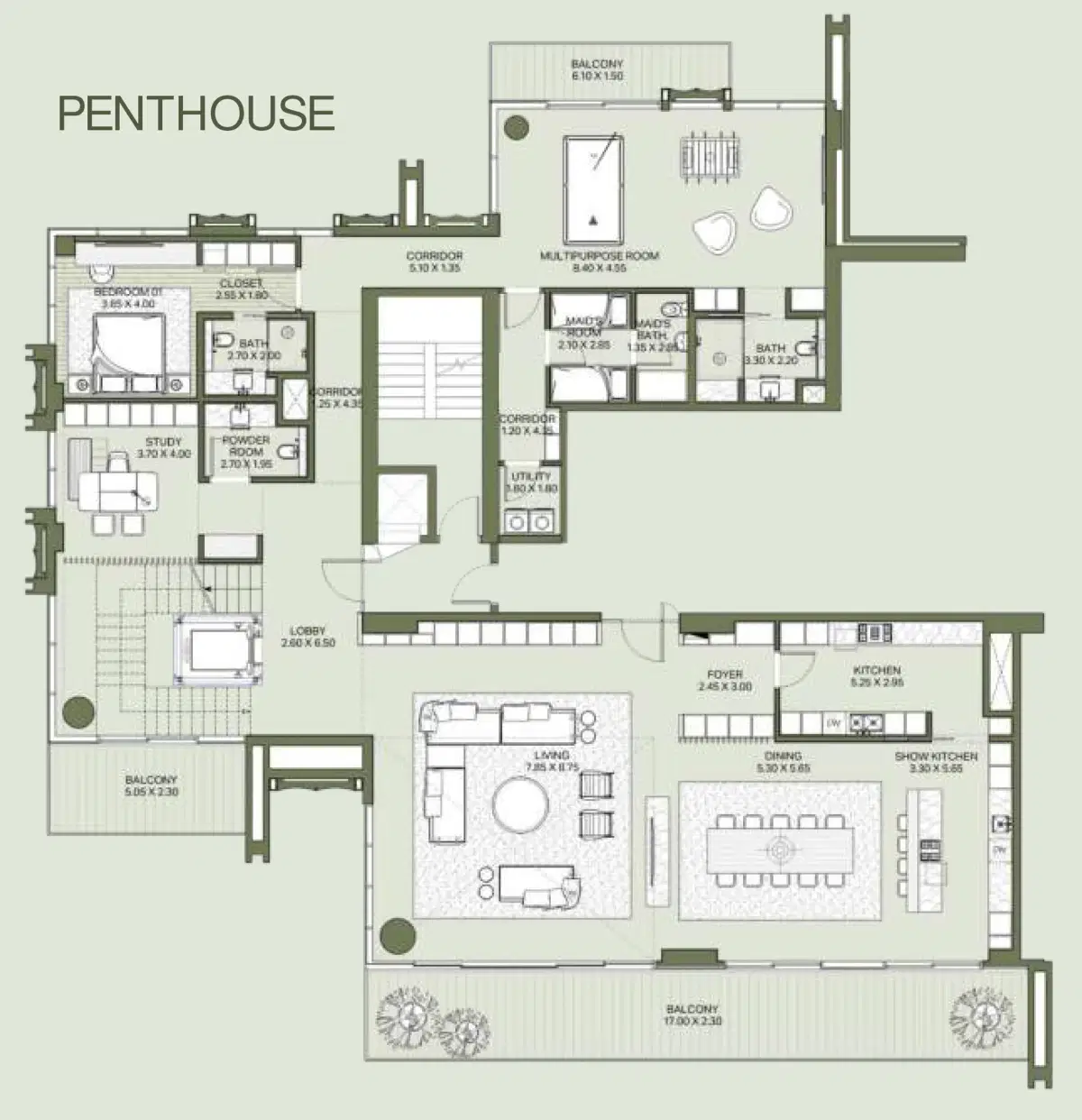 5 Bedroom Penthouses