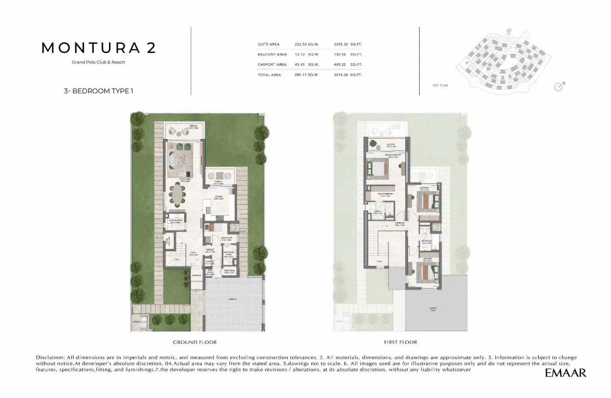 Emaar Montura 2 At Grand Polo Club And Resort 3 BHK Apartments Floor Plan
