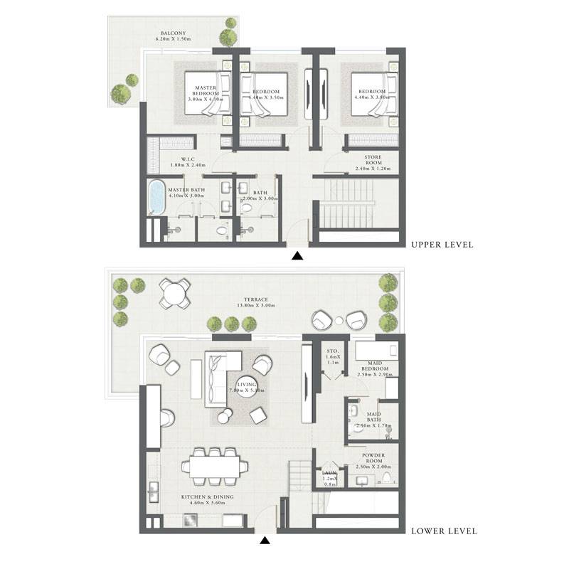 EMAAR Seascape at Rashid Yachts & Marina Dubai 3 BR Floor Plan Floor Plan 2,982 Sq. Ft.