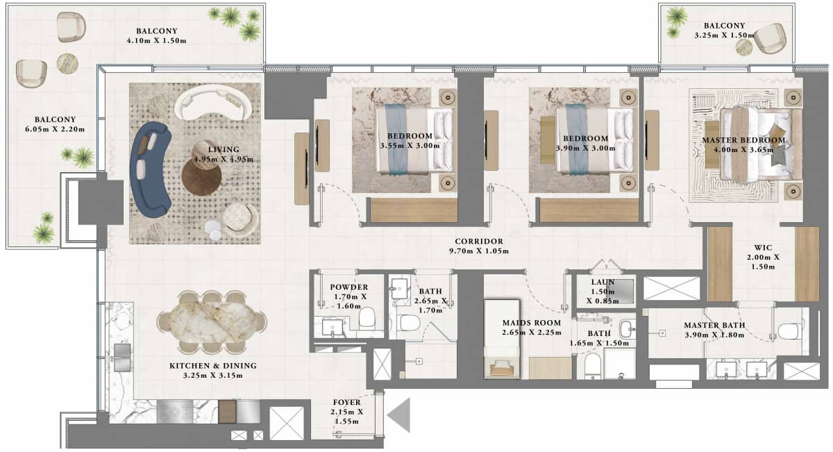 3 Bedroom Apartments