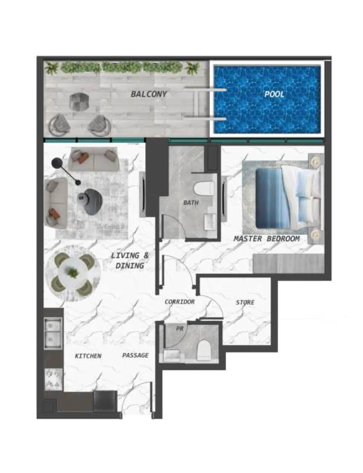 1 Bedroom Apartments