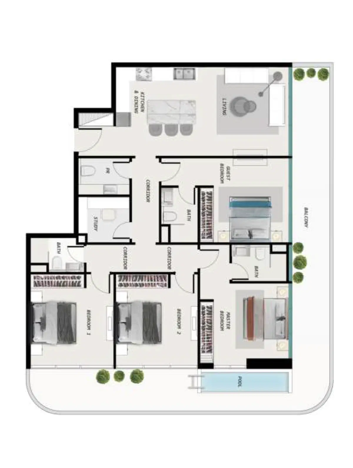 4 Bedroom Apartments