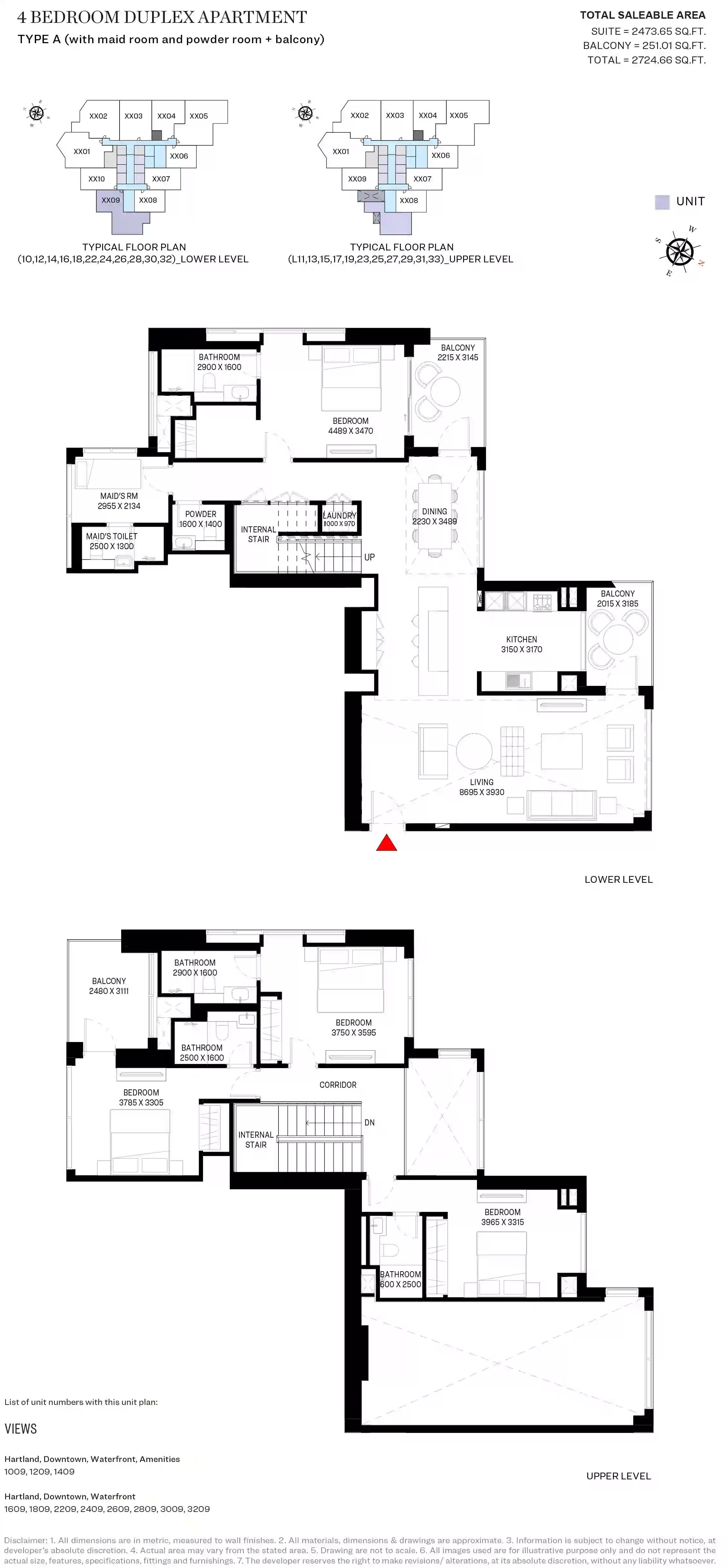 4 Bedroom Duplex Apartments