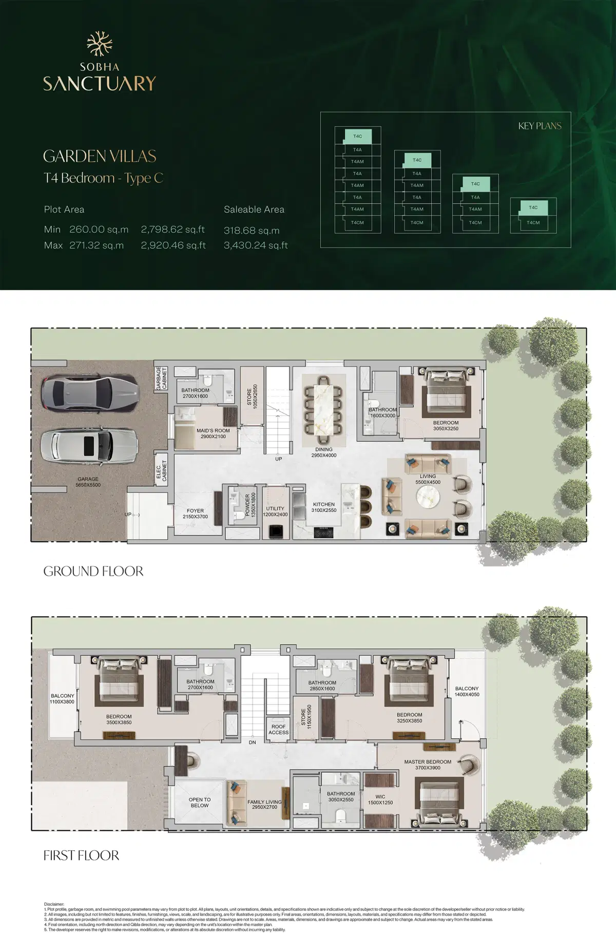 Sobha The Brooks Villas at Sobha Sanctuary Dubai 4 BR Villas Floor Plan