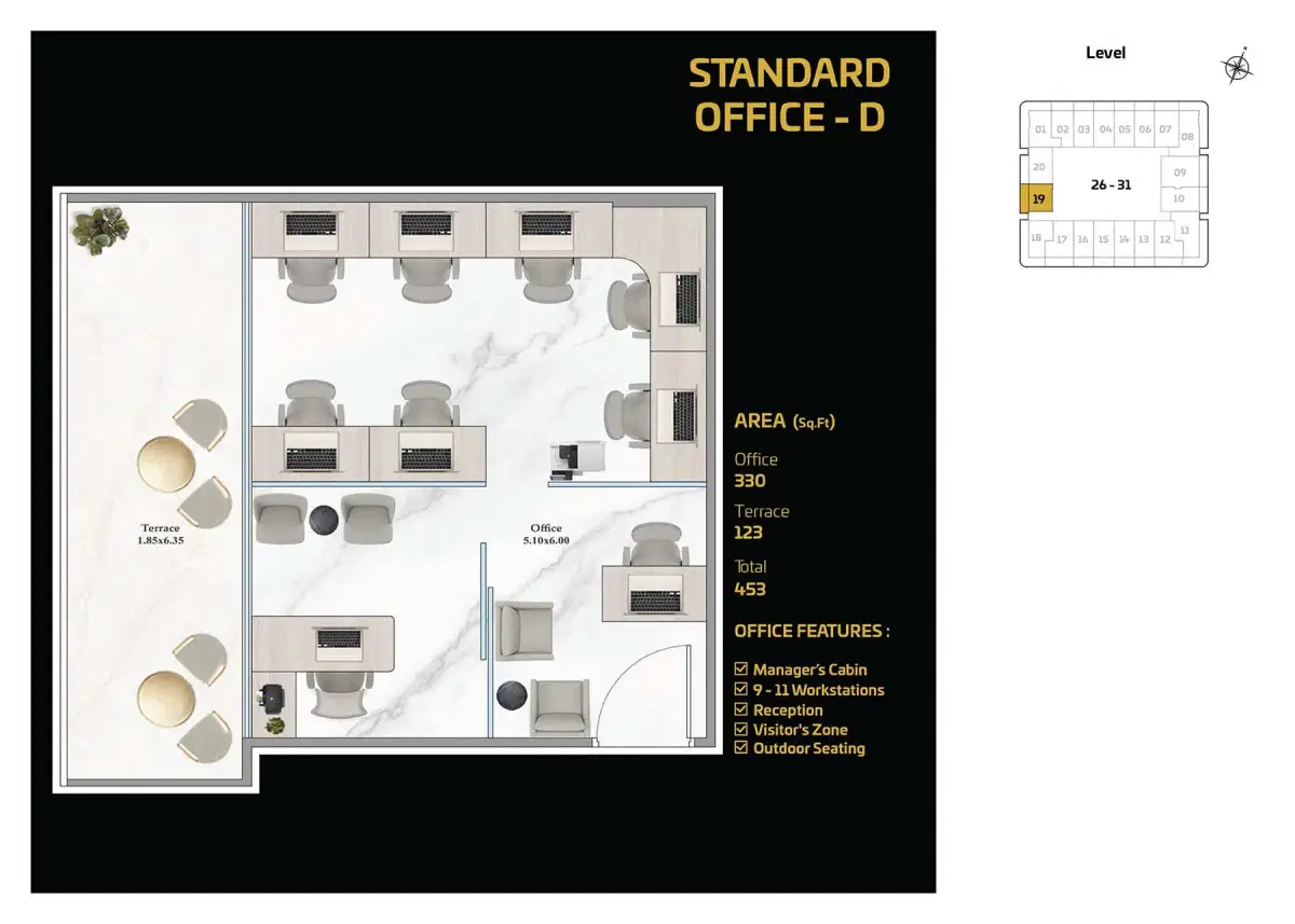 Shahrukz by Danube at Al Sufouh, Dubai Office Space Floor Plan