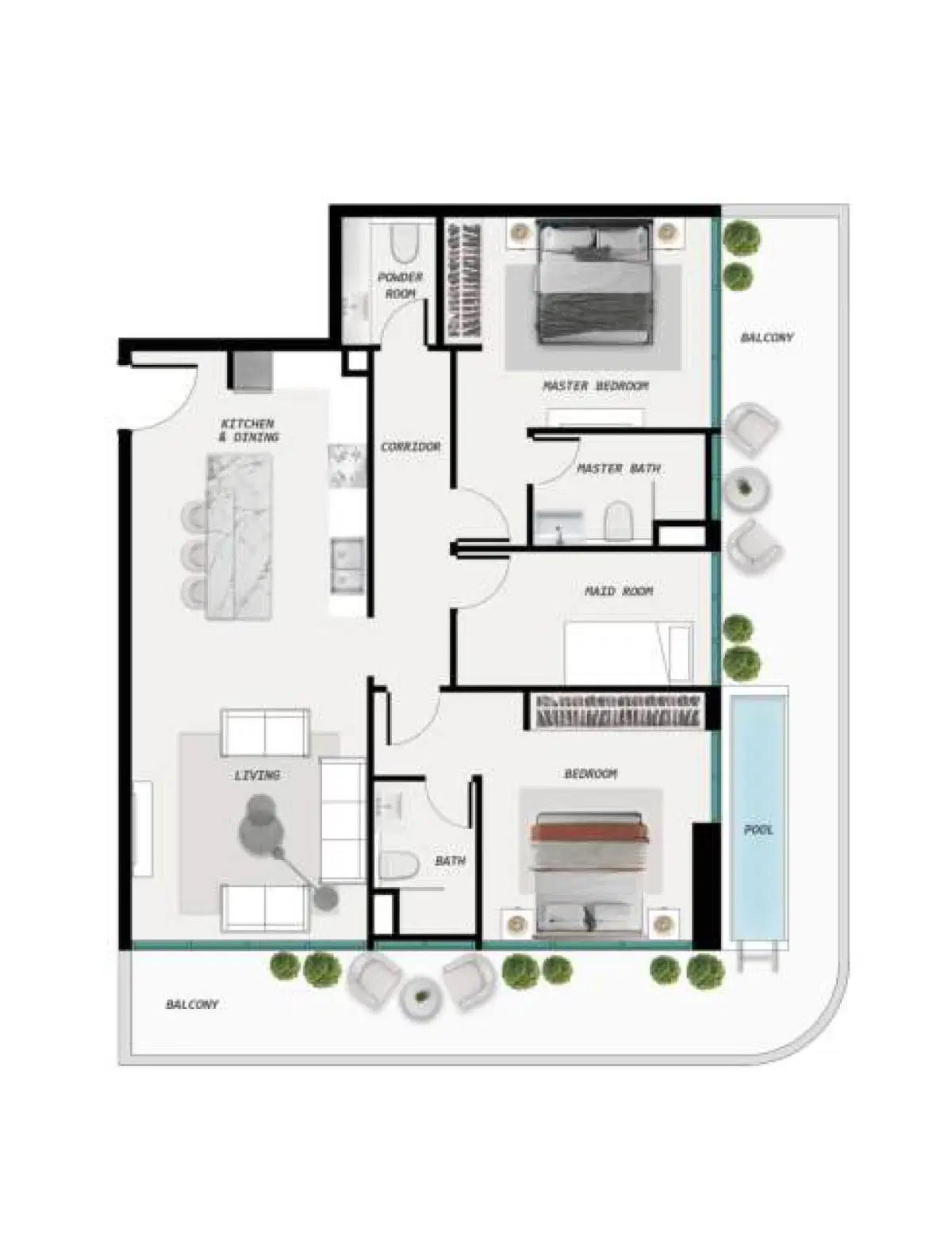 2 Bedroom Apartments
