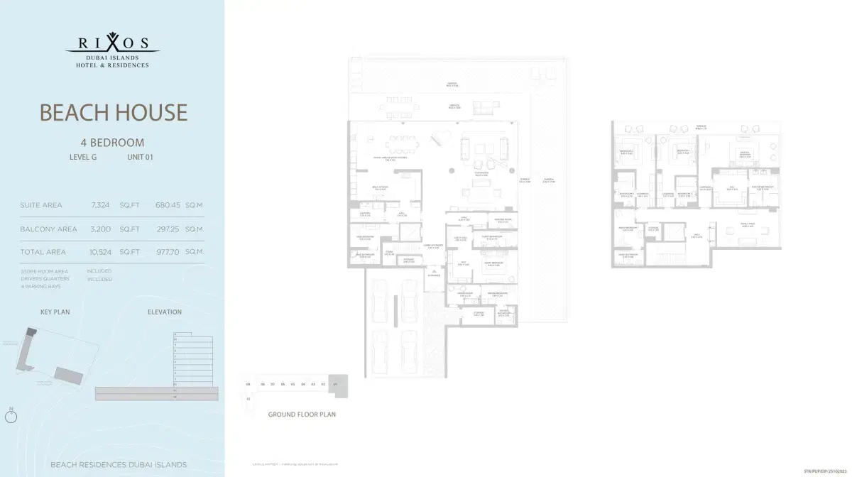 Nakheel Rixos Phase 2 Dubai 4 BR Floor Plan 10,524 Sq. Ft.