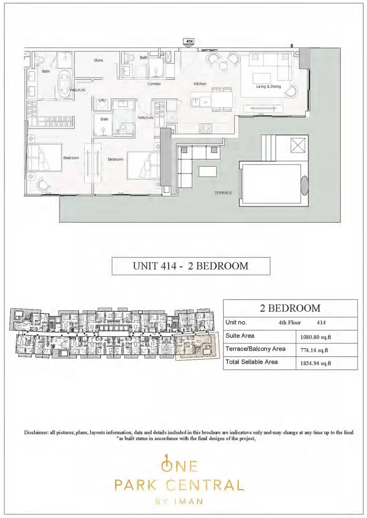 Iman One Park Central Jvc 2 BR Apartment Floor Plan