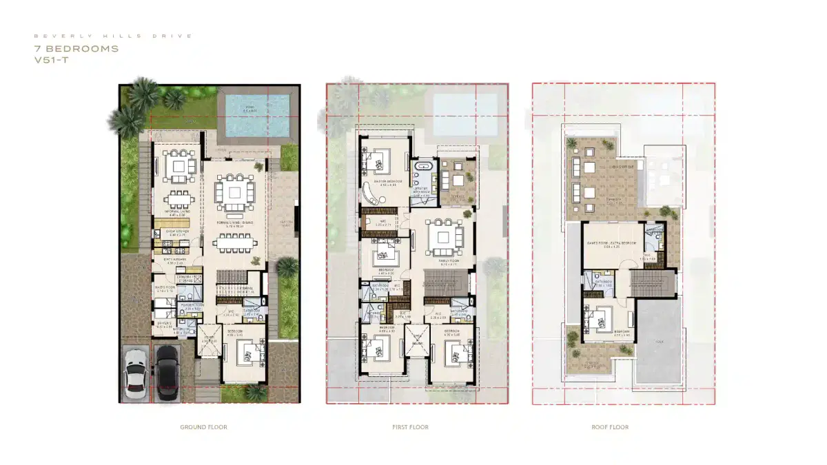 Damac Beverly Hills Drive 7 Bedroom Villas Floor Plan