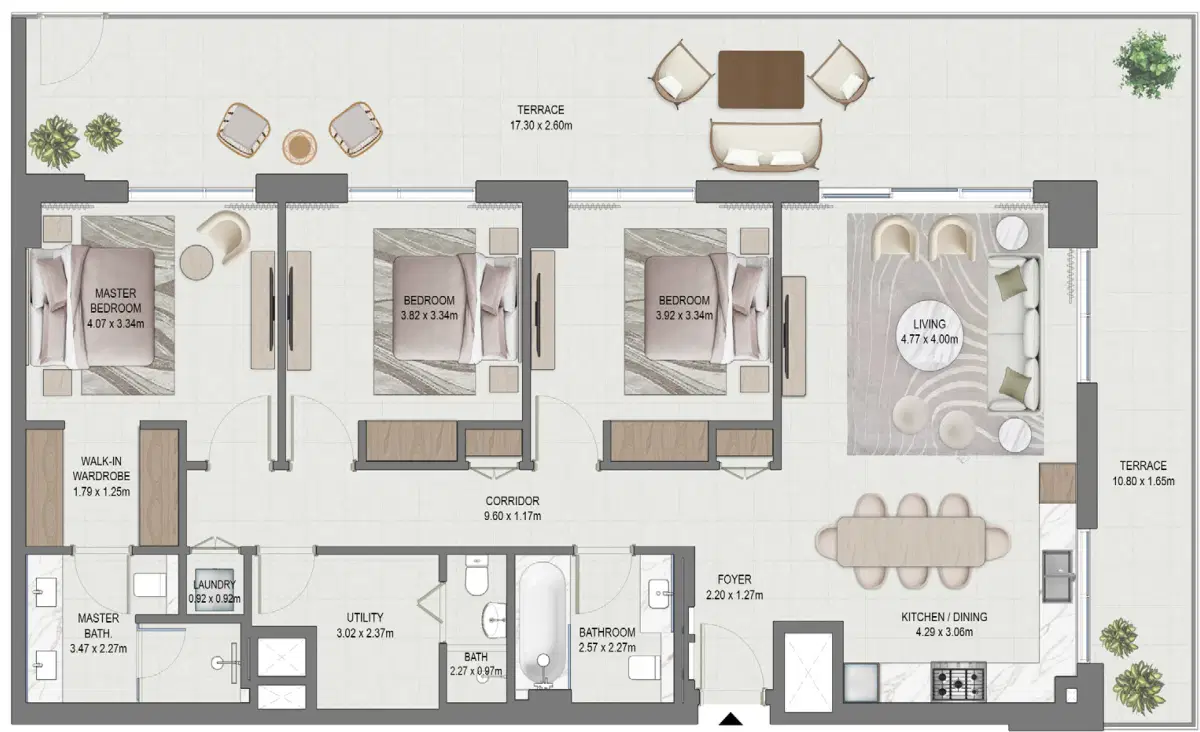 3 Bedroom Apartments