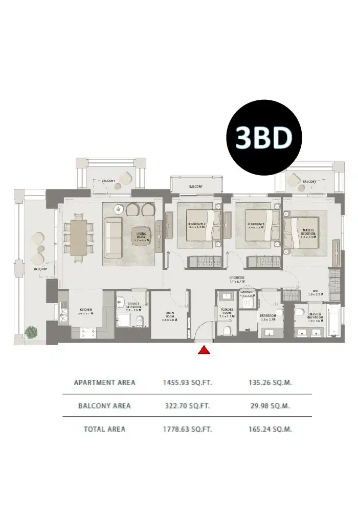 3 Bedroom Apartments