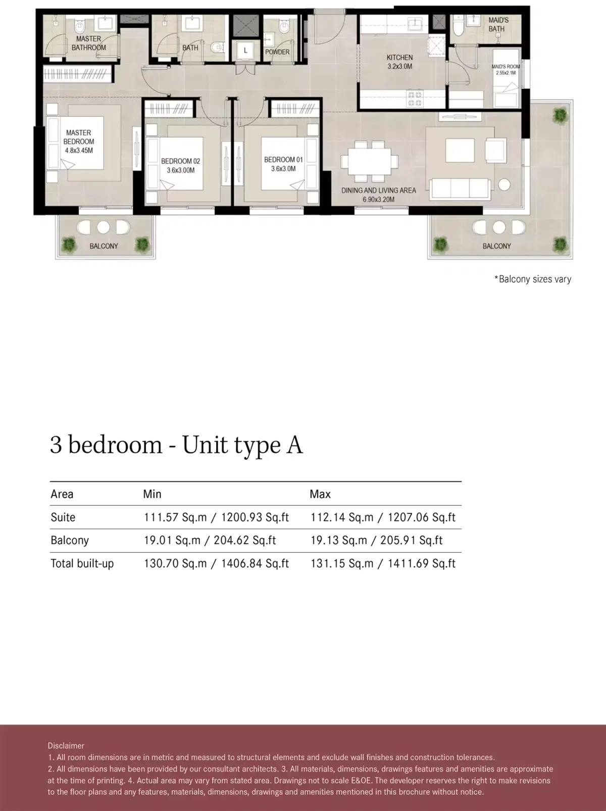 3 Bedroom Apartments