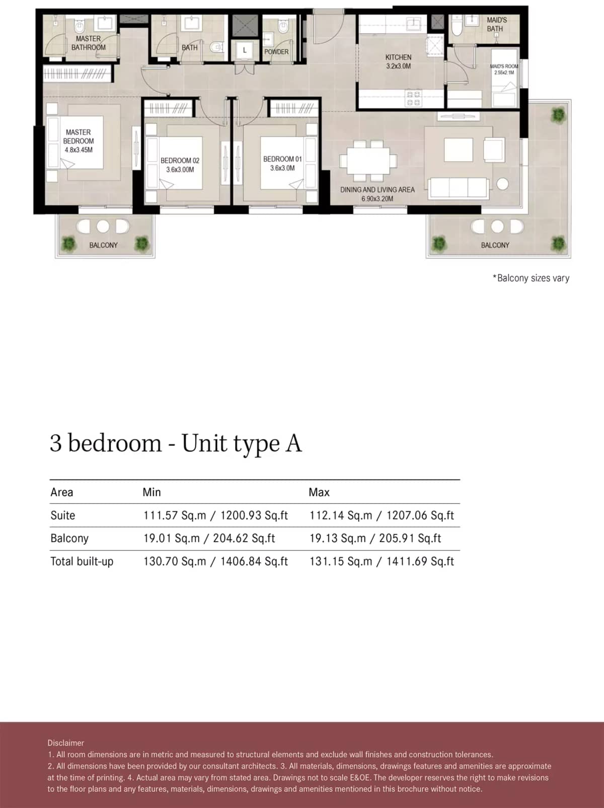 3 Bedroom Apartments
