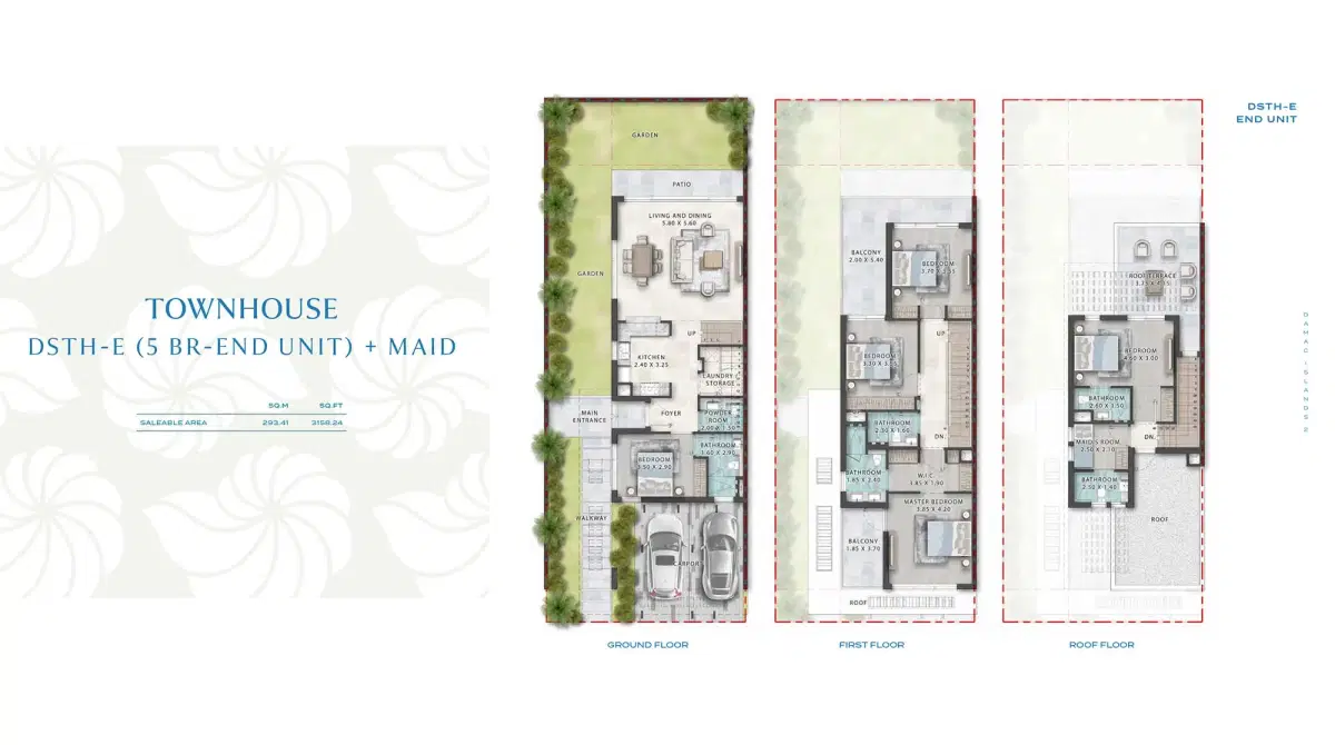 Damac Cuba at Damac Islands 2 | Luxury Townhouses & Villas 5 BR Townhouses Floor Plan