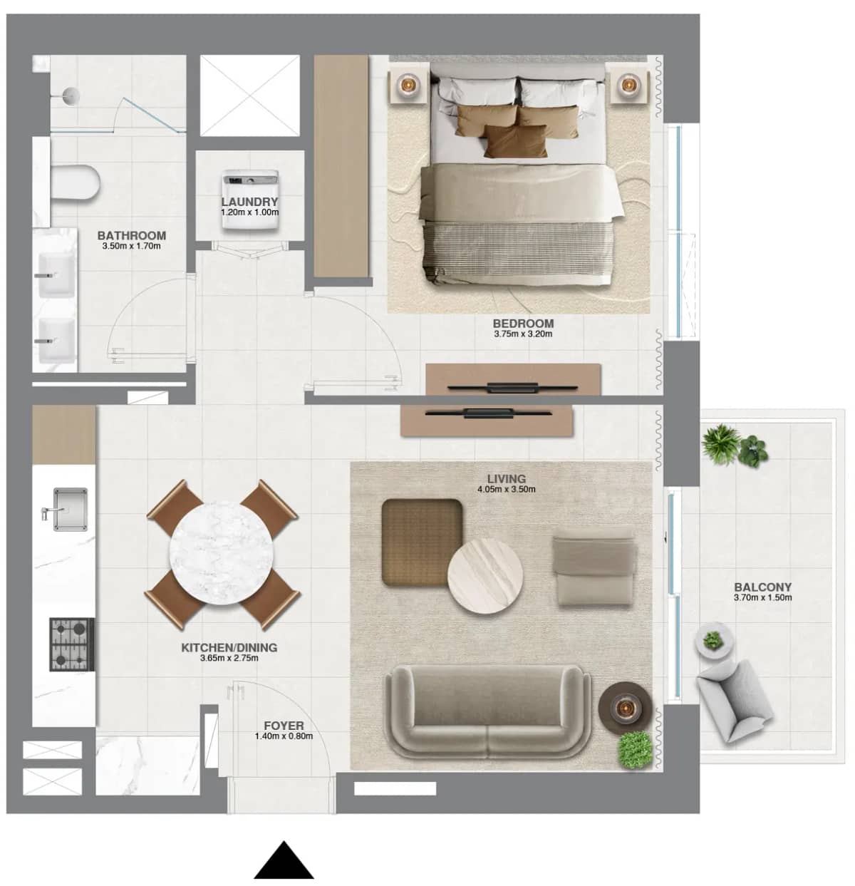 1 Bedroom Apartments Type-1