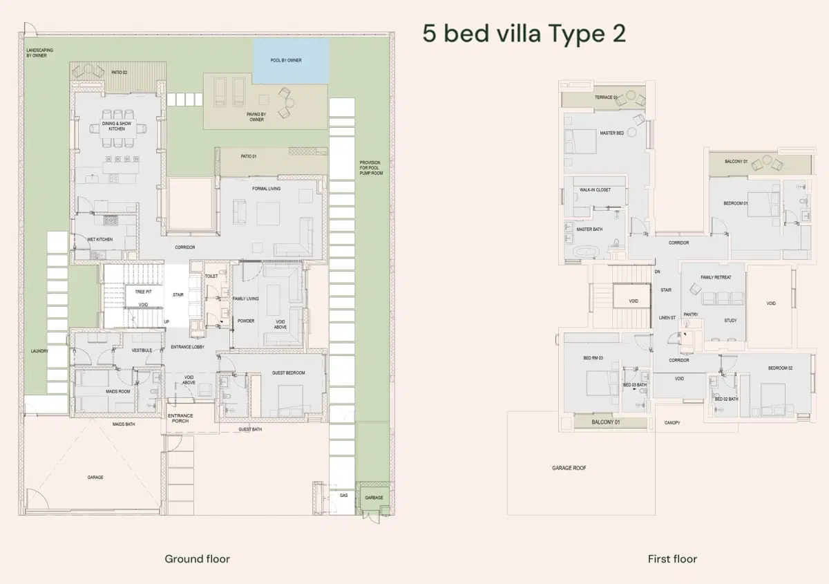 Aldar Haven 5 BR Villa Floor Plan